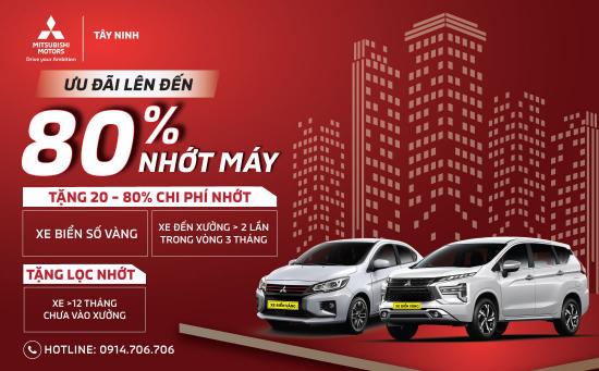 ƯU ĐÃI LÊN ĐẾN 80% nhớt máy cho Xe Biển Vàng và Xe khách hàng thân thiết khi làm dịch vụ tại Mitsubishi Tây Ninh